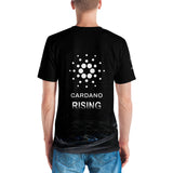 Cardano Rising over Moonscape with Cardano Logo Sleeves "All Over Print" Men's T-shirt