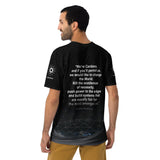 Cardano Rising over Moonscape with "Change the World" Quote back with Cardano Logo Sleeves "All Over Print" Men's T-Shirt